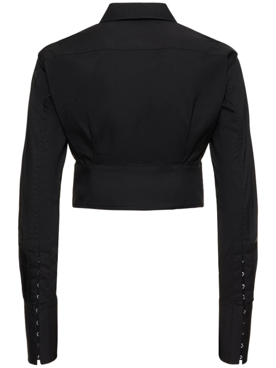 Dion Lee: Chemise corset courte en popeline de coton mélangé