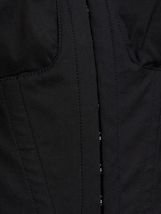 Dion Lee: Chemise corset courte en popeline de coton mélangé