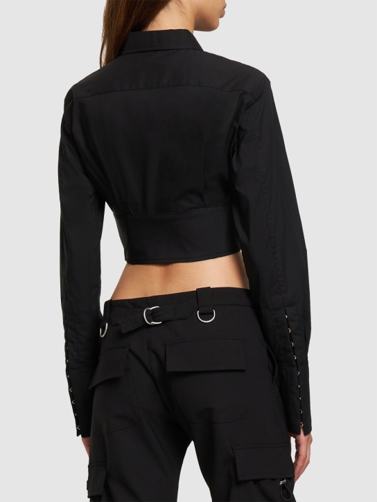 Dion Lee: Chemise corset courte en popeline de coton mélangé