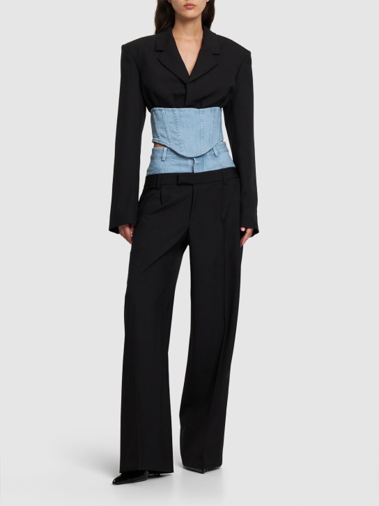 Dion Lee - Blazer in lana interlock e denim