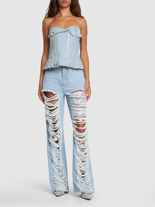 Dion Lee - Trägerloses Korsett aus Baumwolldenim mit Zipper