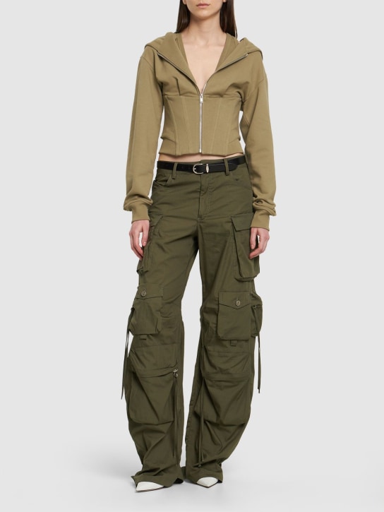 Dion Lee: Felpa in jersey di cotone / cappuccio