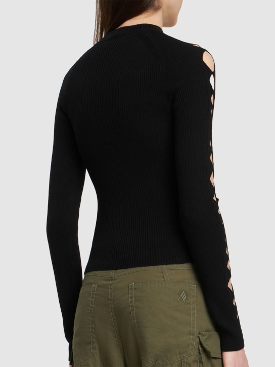 Dion Lee: Rib knit wool crewneck sweater