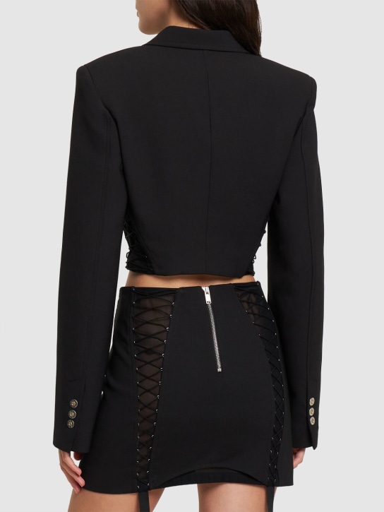Dion Lee: Giacca cropped in misto lana interlock