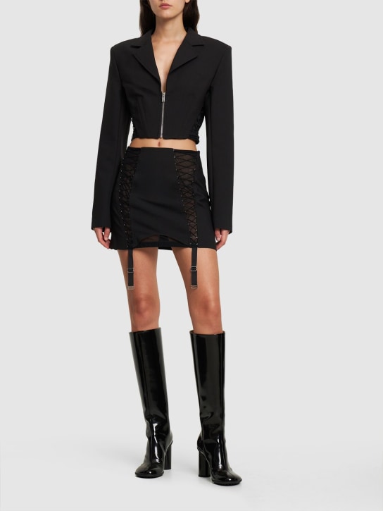 Dion Lee - Wool blend interlock crop jacket