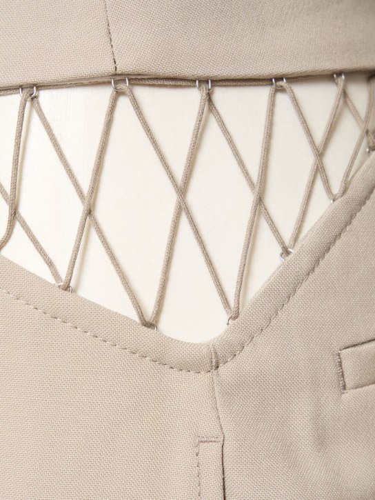 Dion Lee: Wool interlock mid rise wide pants