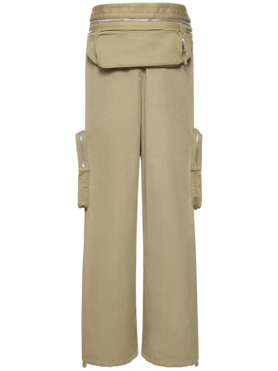 Dion Lee: Pantalon large en coton mélangé avec sac banane