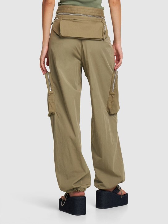 Dion Lee: Pantalon large en coton mélangé avec sac banane