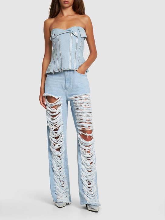 Dion Lee: Jean ample en coton usé