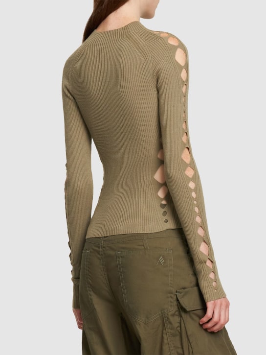 Dion Lee: Rib knit wool crewneck sweater
