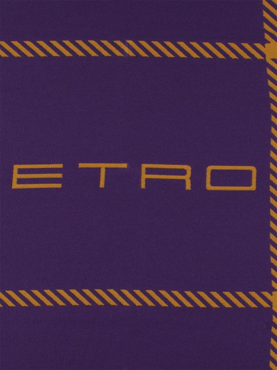 Etro: Plaid en laine mélangée tartan