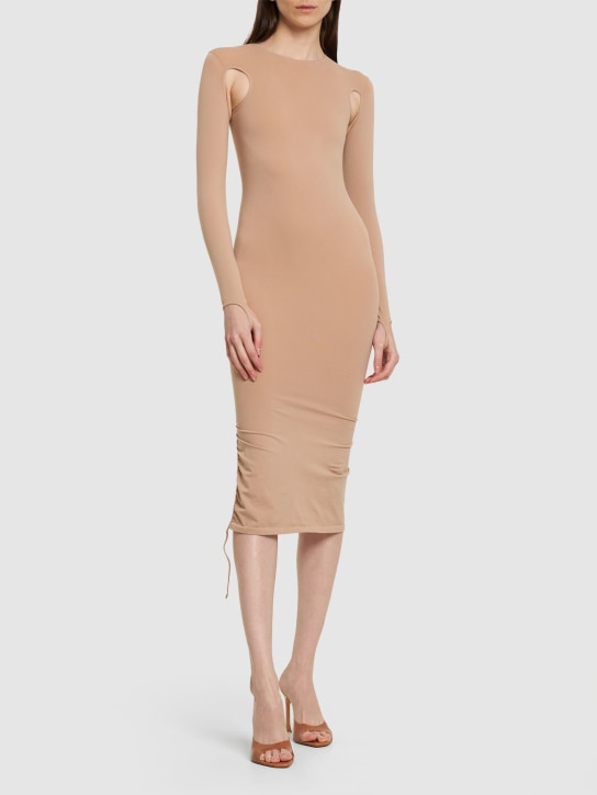 Andreadamo: Vestido midi de jersey con aberturas