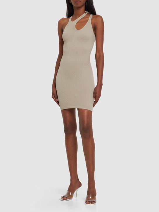 Andreadamo - Robe en jersey côtelé avec bretelles doublées