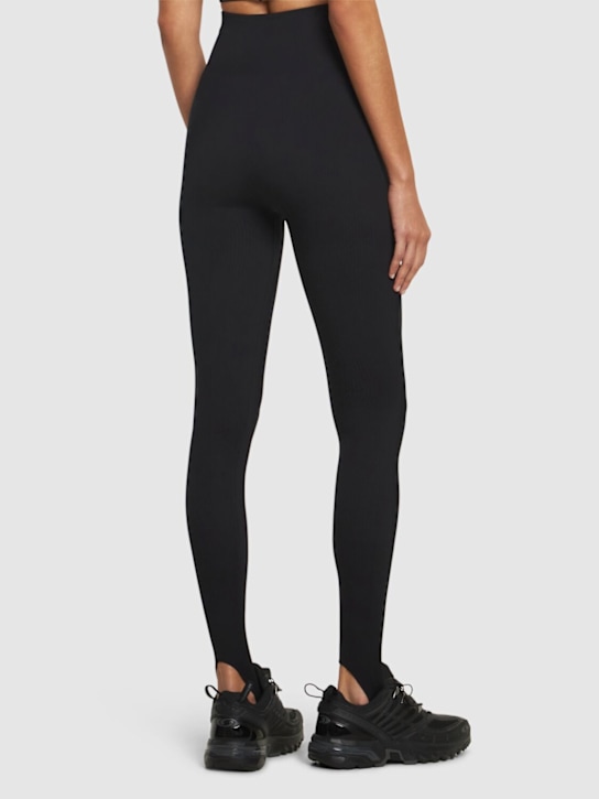 Andreadamo: Leggings aus geripptem Jersey mit Steigbügeln
