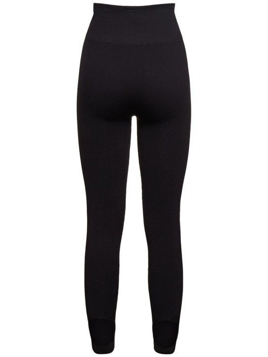 Andreadamo: Leggings aus geripptem Jersey mit Steigbügeln