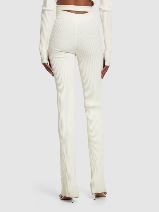 Andreadamo: Pantalon évasé en maille de viscose mélangée