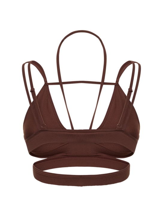 Andreadamo: Soutien-gorge en jersey côtelé avec bretelles