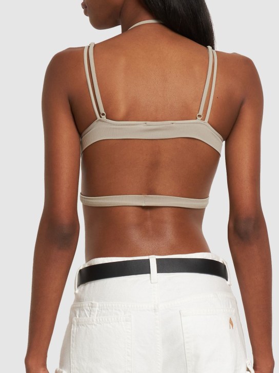 Andreadamo: Soutien-gorge en jersey côtelé avec bretelles