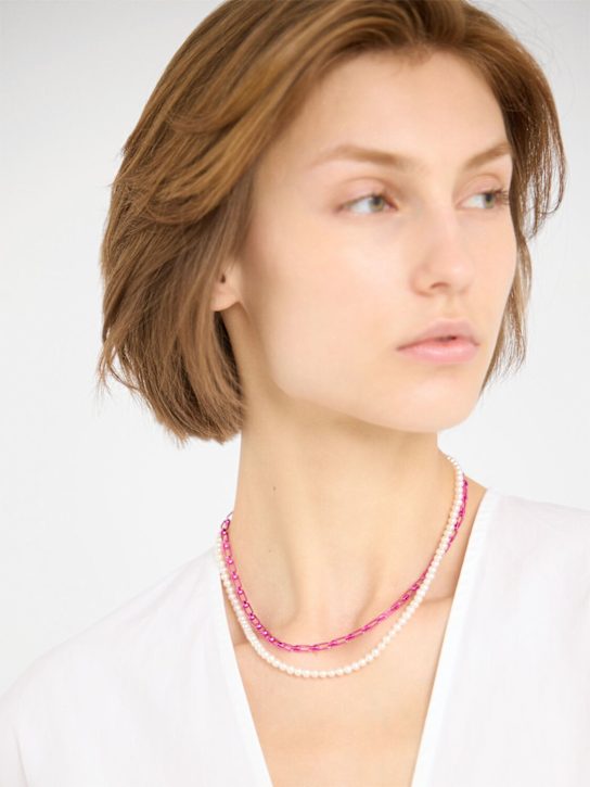 EÉRA - Chain & pearl double Reine necklace
