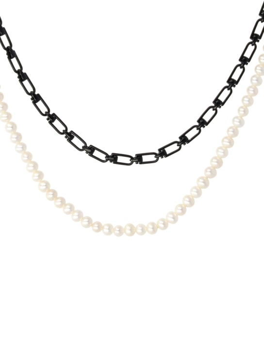 EÉRA - Collier à double chaîne avec perles Reine