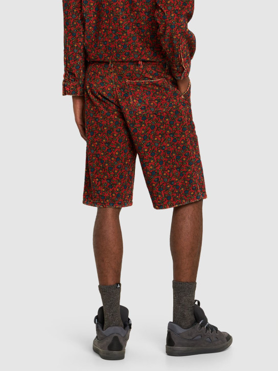 ERL: Unisex printed woven corduroy shorts