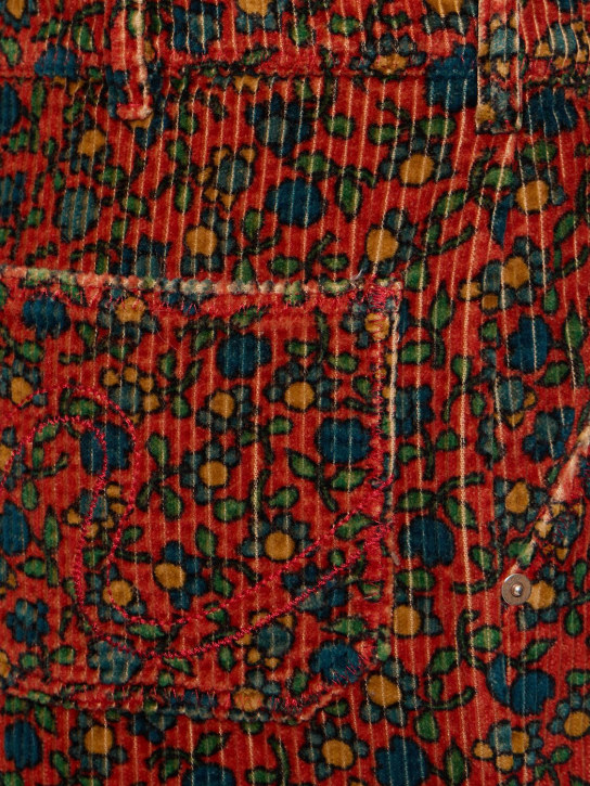ERL: Unisex printed woven corduroy shorts