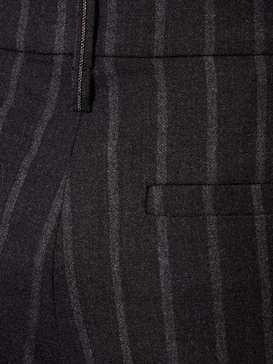 Brunello Cucinelli: Pinstripe wool straight pants