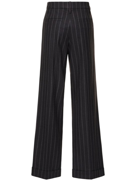 Brunello Cucinelli: Pinstripe wool straight pants