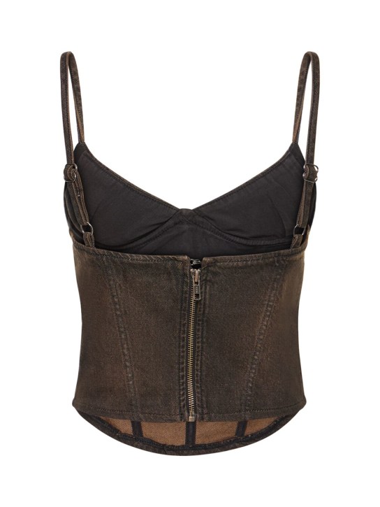 Miaou: Kiko cotton denim corset top