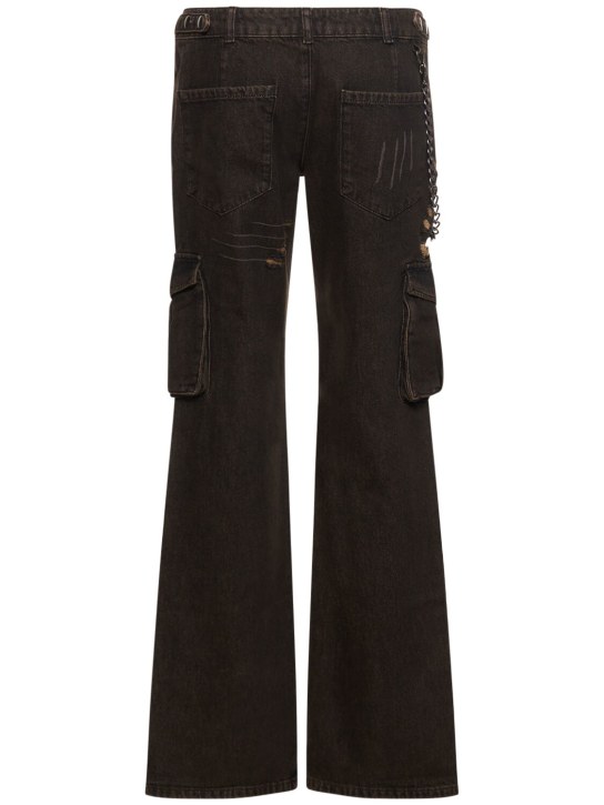 Miaou: Elias cotton denim low rise wide pants