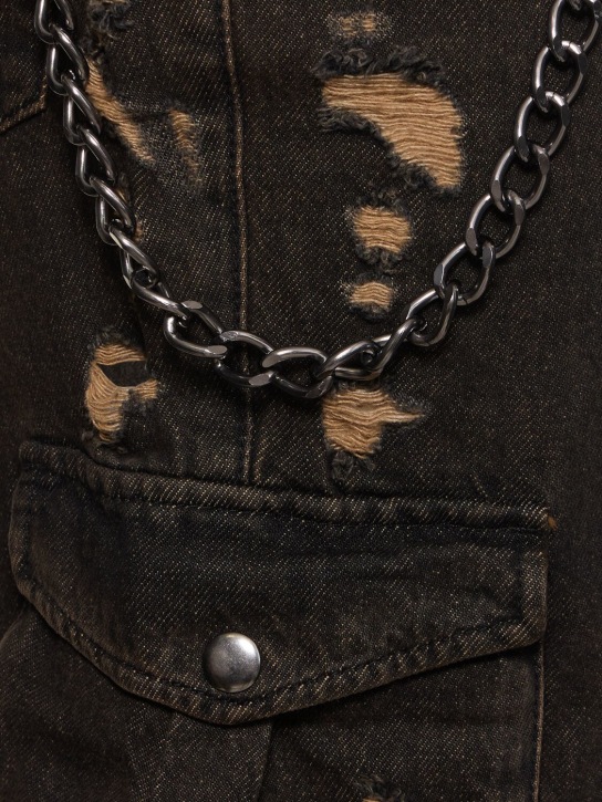 Miaou: Elias cotton denim low rise wide pants