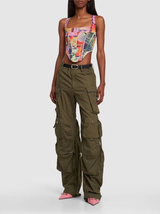 Miaou - Top corsetto Campbell in nylon stampato