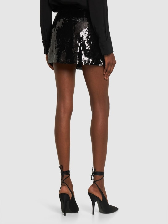 Brandon Maxwell: Jupe courte zippée à sequins