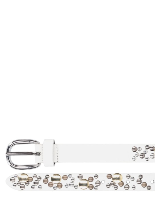 Alessandra Rich: Ceinture en cuir clouté 2 cm