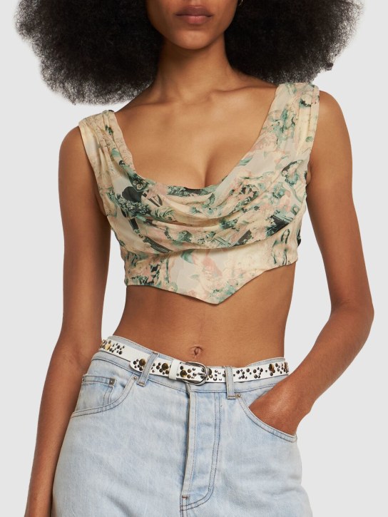 Alessandra Rich - Ceinture en cuir clouté 2 cm