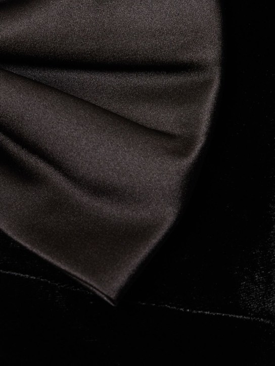 Alessandra Rich: Robe courte en velours avec nœud en duchesse