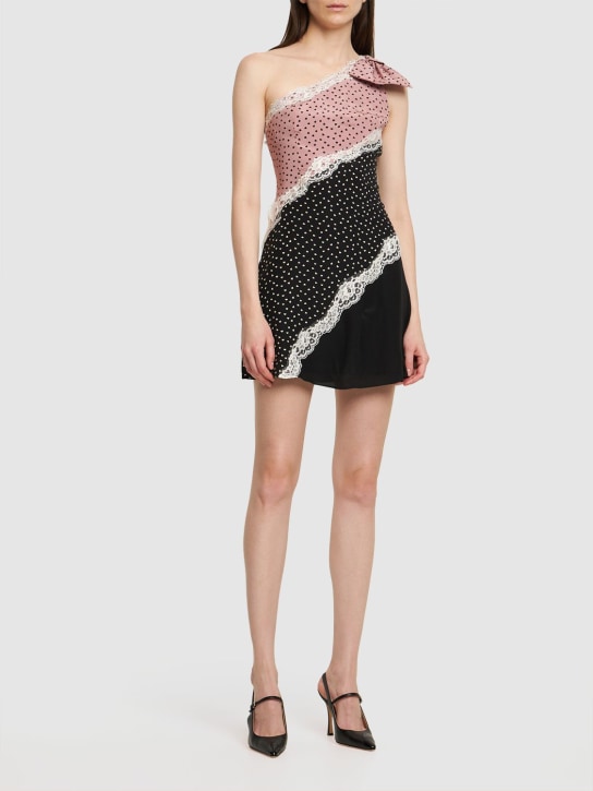Alessandra Rich - DRAPIERTES MINIKLEID AUS SEIDENGEORGETTE