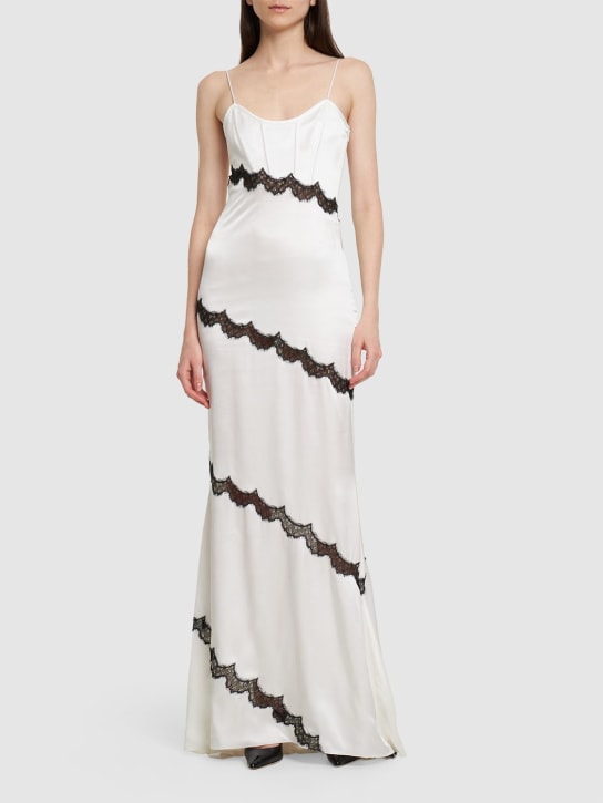 Alessandra Rich - Vestito in raso di seta con lacci