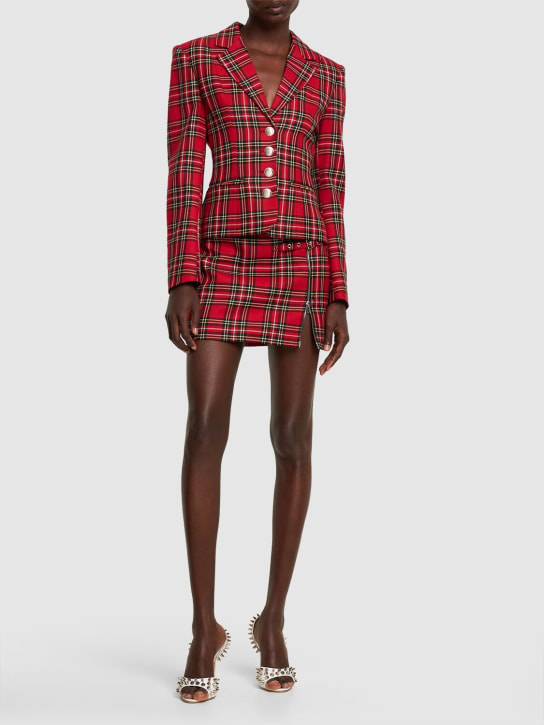 Alessandra Rich: Chaqueta de lana tartán