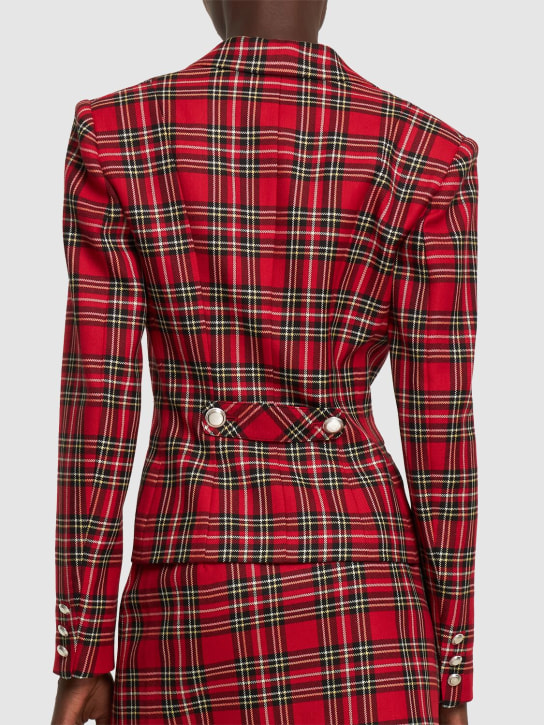 Alessandra Rich: Chaqueta de lana tartán