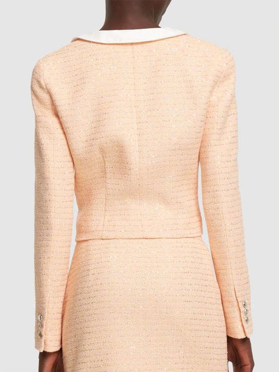 Alessandra Rich: Sequined tweed jacket w/ collar