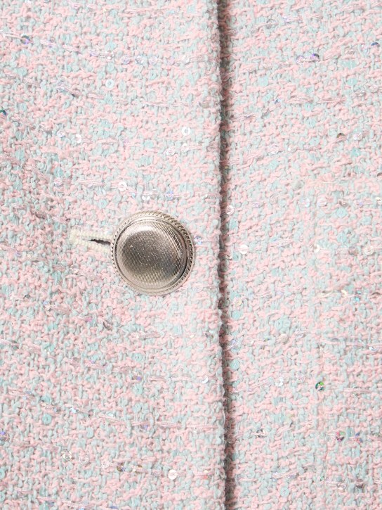 Alessandra Rich: Chaqueta corta de tweed con lentejuelas y cuello