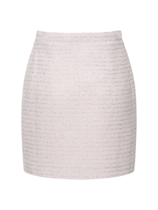 Alessandra Rich: Jupe courte en tweed à sequins