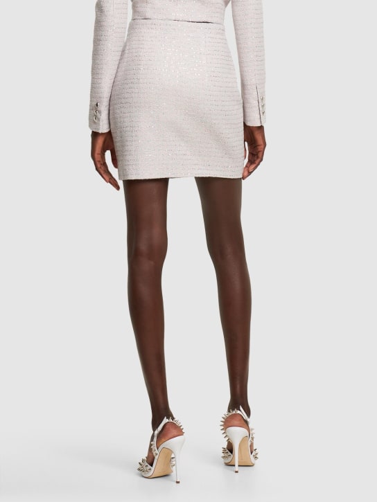 Alessandra Rich: Jupe courte en tweed à sequins