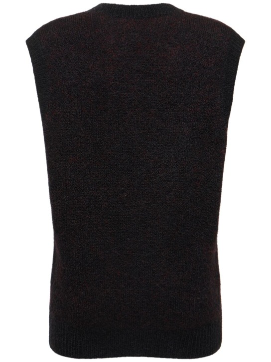 Alessandra Rich: Gilet en maille de laine à cristaux