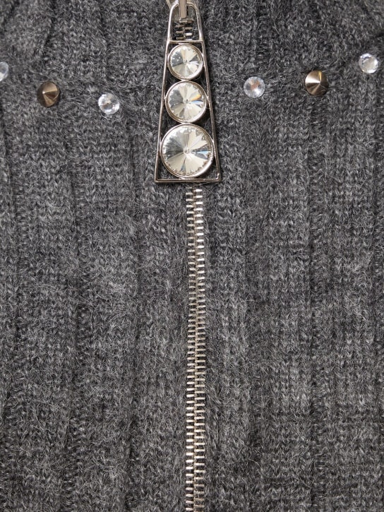 Alessandra Rich: Mohair blend knit crop cardigan