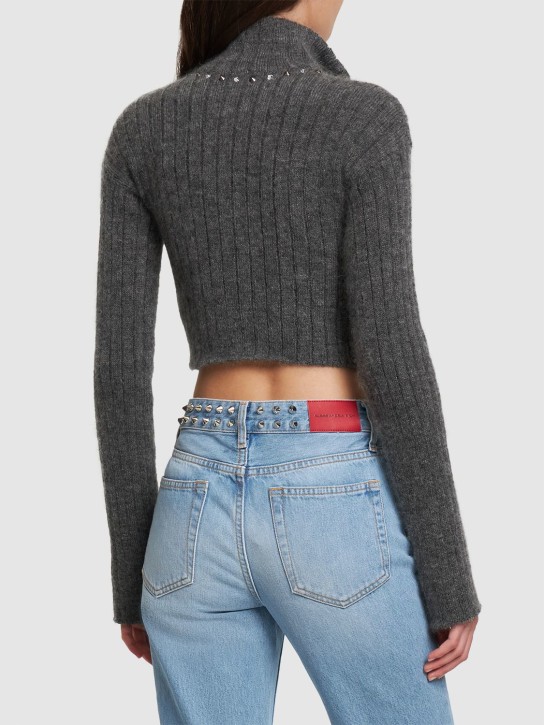 Alessandra Rich: Mohair blend knit crop cardigan