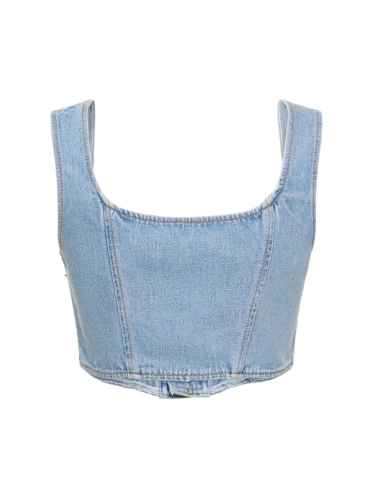 Alessandra Rich: Studded denim crop corset