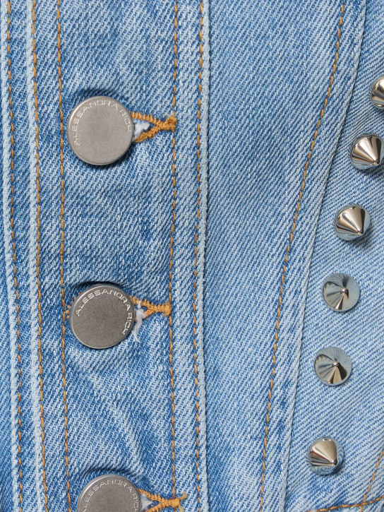 Alessandra Rich: Studded denim crop corset