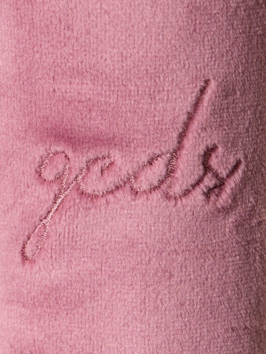 GCDS: GCDS cropped velvet long sleeve top